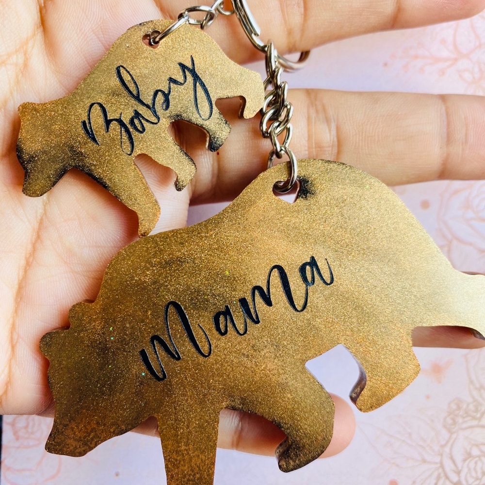 Mama and Baby Bear keychain